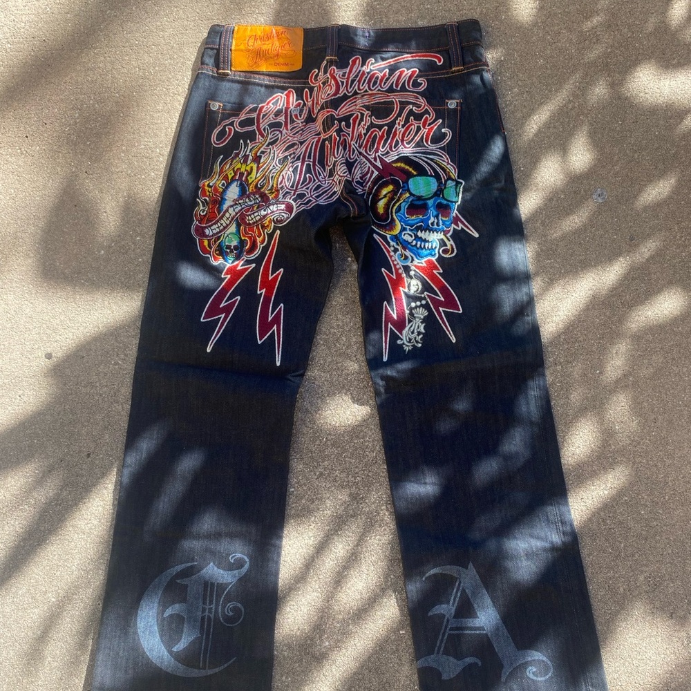 Rare Pilot Christian Audigier Jeans 30X32(Actual Size 31x32